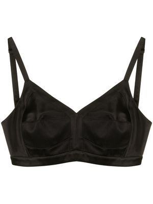Alexander McQueen haut crop à bretelles fines - Noir