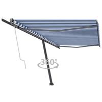 Luifel vrijstaand automatisch 500x300 cm blauw en wit