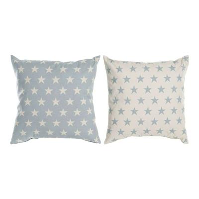 Kussen DKD Home Decor Blauw 60 x 10 x 60 cm Sterren Wit (2 Stuks)