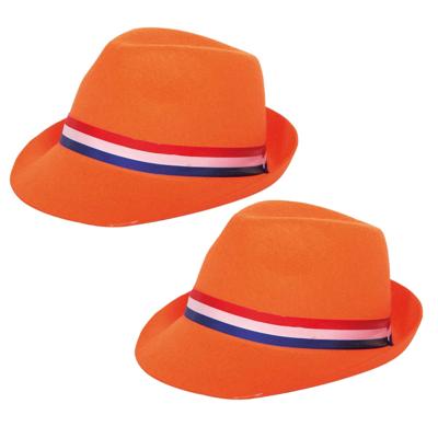 Verkleed tribly hoed - 2x - volwassenen - Koningsdag/Nederland - EK/WK voetbal supporters