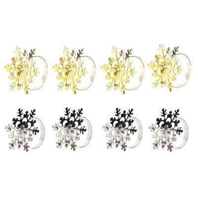 Servethouder DKD Home Decor Set Metaal Sneeuwvlokken (5 x 5 x 17 cm) (2 Stuks)