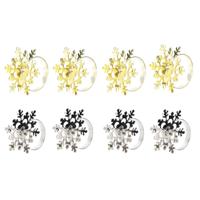 Servethouder DKD Home Decor Set Metaal Sneeuwvlokken (5 x 5 x 17 cm) (2 Stuks)