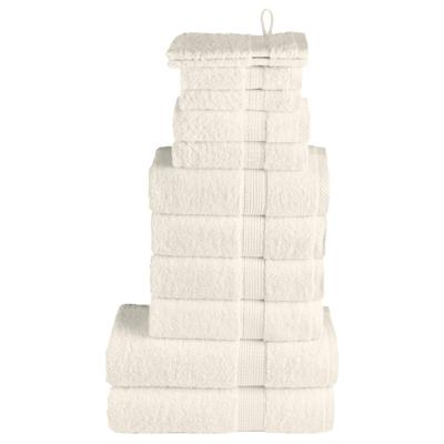 VidaXL 12-delige handdoekenset solund 600 g/m² crèmekleurig