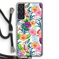 Tropisch 2: Samsung Galaxy S21 FE Transparant Hoesje met koord