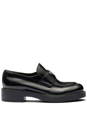 Prada mocassins Chocolate en cuir brossé - Noir