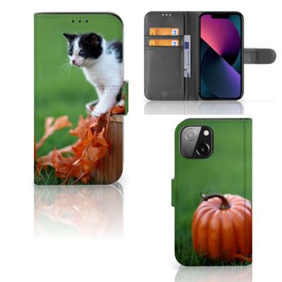 iPhone 13 Mini | Telefoonhoesje | Met pasjeshouder | Kitten