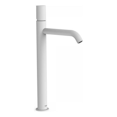 Wastafelkraan Tres Study | Opbouw | Mengkraan | Hoog model | 1-knop | Rond | Wit mat