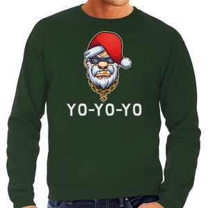 Gangster / rapper Santa foute Kersttrui / outfit groen voor heren