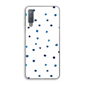 Blauwe stippen: Samsung Galaxy A7 (2018) Transparant Hoesje