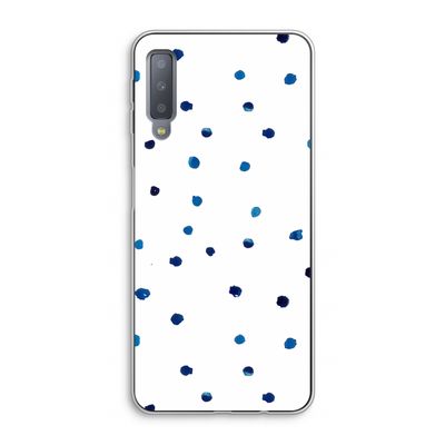 Blauwe stippen: Samsung Galaxy A7 (2018) Transparant Hoesje