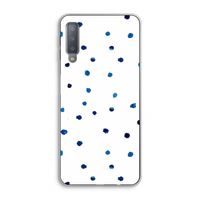 Blauwe stippen: Samsung Galaxy A7 (2018) Transparant Hoesje