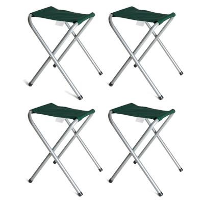 Opvouwbare stoel - 4x - groen - kunststof/metaal - 35 x 38 cm - klapstoel camping