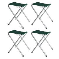 Opvouwbare stoel - 4x - groen - kunststof/metaal - 35 x 38 cm - klapstoel camping