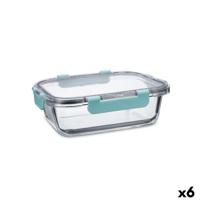 Hermetische Lunchtrommel Quid Purity Rechthoekig 1,04 L Transparant Glas (6 Stuks)