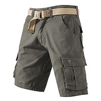 Voor heren Cargoshorts Korte broek Wandelshorts Been trekkoord Meerdere zakken Effen Draagbaar Knielengte Casual Dagelijks Feestdagen 100% katoen Sport Modieus Legergeel Grasgroen Lightinthebox - thumbnail