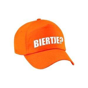 Koningsdag pet / cap Biertje oranje voor volwassenen