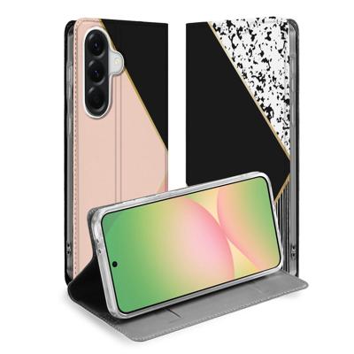 Samsung Galaxy A57 Book | Wallet Case | Black Pink Shapes Samsung Galaxy A57 Book | Wallet Case | Black Pink Shapes