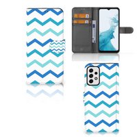 Samsung Galaxy A23 Telefoon Hoesje Zigzag Blauw