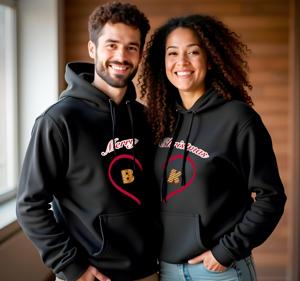 Kerst hoodies gepersonaliseerd met naam letters koppels t-shirts