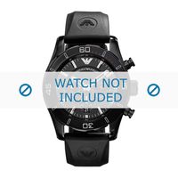 Horlogeband Armani AR5946 / AR5948 Silicoon Zwart 22mm