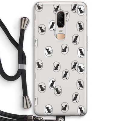 Miauw: OnePlus 6 Transparant Hoesje met koord