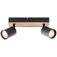 Brilliant 2-lichts lampJello Wood zwart met hout - G93069/76