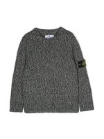 Stone Island Junior Compass-badge marl-knit jumper - Bleu - thumbnail