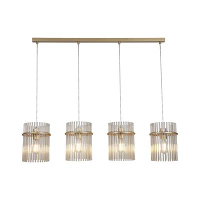 Hanglamp Swizzle 4Lt Bar, Gold Metal with Champagne Rods
