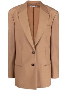 Stella McCartney blazer en laine à simple boutonnage - Marron