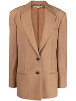 Stella McCartney blazer en laine à simple boutonnage - Marron - thumbnail