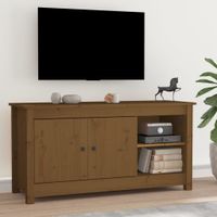 Tv-meubel 103x36,5x52 cm massief grenenhout honingbruin - thumbnail