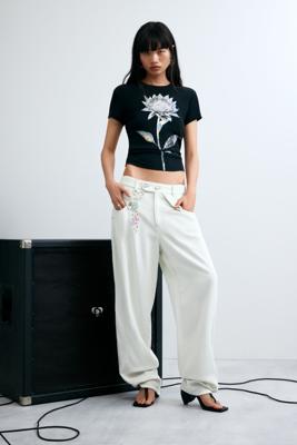 Baggy broek met knopen - WHITE - 40