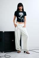 Baggy broek met knopen - WHITE - 40