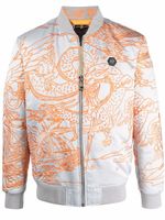 Philipp Plein veste bomber à motif tatouage brodé - Gris - thumbnail