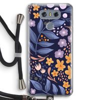 Flowers with blue leaves: LG G6 Transparant Hoesje met koord