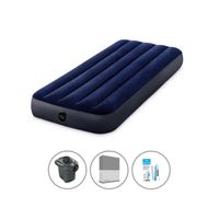 Intex Luchtbedset - 1-Persoons - 76 x 191 x 25 cm - Blauw + Accessoires - thumbnail