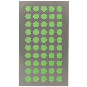 Hobby stickers - 400x stuks - D8 mm - neon groen ronde stickers - Kantoor stickers - Scrapbook