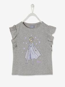 Disney Frozen® meisjesshirt met ruches grijs gechineerd