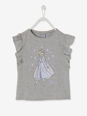 Disney Frozen® meisjesshirt met ruches grijs gechineerd