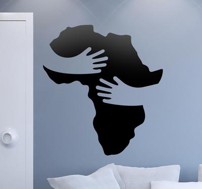 Muursticker Solidariteit Afrika knuffel