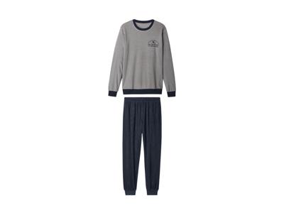 esmara Men Heren pyjama (Grijs/donkerblauw, XL)