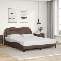 Bedframe "Viana" zonder matras kunstleer bruin 160x200 cm