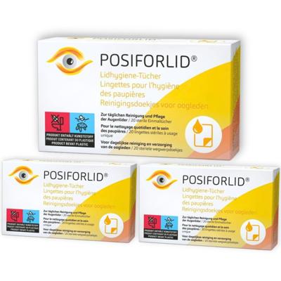Posiforlid Reinigingsdoekjes Oogleden 3 x 20 Stuks Promopakket