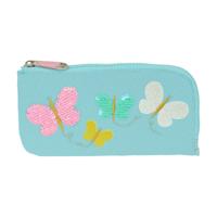 Schoolpennenzak Moos Butterflies Licht Blauw 23 x 11 x 1 cm