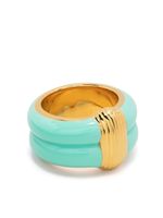 Aurelie Bidermann bague Katt en plaqué or à détail d'émail Aurelie Bidermann bague Katt en plaqué or à détail d'émail