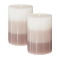 Geurkaars Nina - 2x stuks - Vanille - 45 branduren - 7 x 10 cm