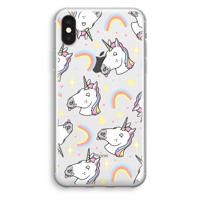 Rainbow Unicorn: iPhone XS Transparant Hoesje - thumbnail