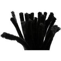 Creativ Company Chenille, l: 30 cm, dikte 9 mm, zwart, 25 stuk/ 1 doos