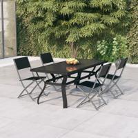 5-delige Tuinset grijs en zwart