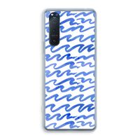 Blauwe golven: Sony Xperia 5 II Transparant Hoesje